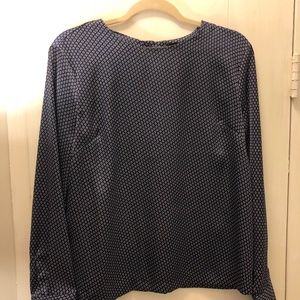 Banana Republic Navy Long Sleeve Work Blouse